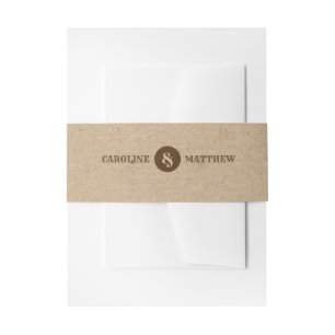 Kraft Paper Rustic Wedding Invitation Belly Bands Invitation Belly Band