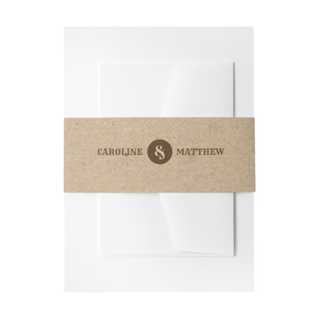 Kraft Paper Rustic Wedding Invitation Belly Bands Invitation Belly Band (Front Example)