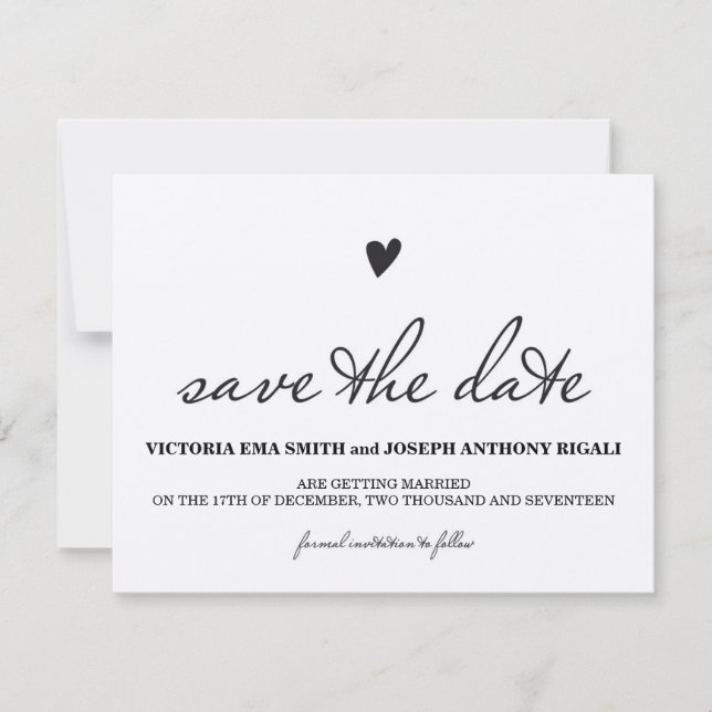 Kraft Paper Save The Date Card (Front)