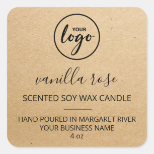 Kraft Paper Scented Soy Candle Logo Labels