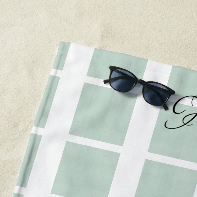 Kraft Paper Script Wedding Return Address Beach Towel (In Situ)