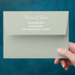 Kraft Paper Script Wedding Return Address Envelope