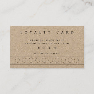 Kraft Paper Simple Minimalist Punch Style Loyalty Card