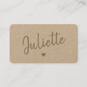 Kraft Paper Simple Plain Handmade Gifts Signature Business Card