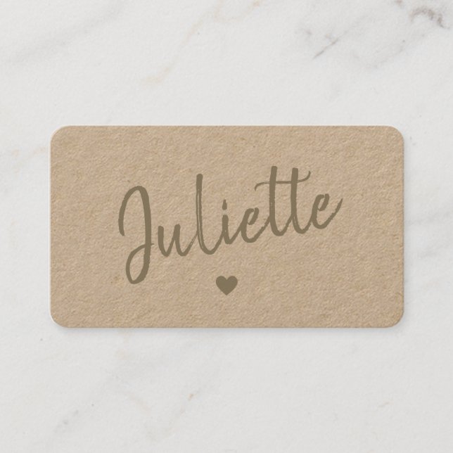 Kraft Paper Simple Plain Handmade Gifts Signature Business Card (Front)