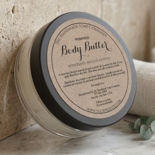 Kraft Paper Style Body Butter Cosmetics Jar Label