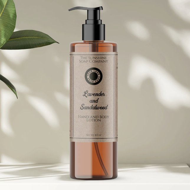 Kraft paper style cosmetics bottle label with logo (Creator Uploaded)