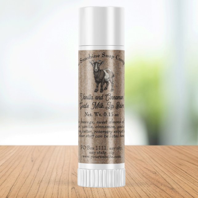 Kraft paper style Goat's Milk Lip Balm Tube Label (Creator Uploaded)