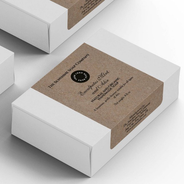 Kraft Paper Style Soap Packaging Label w Logo (Creator Uploaded)