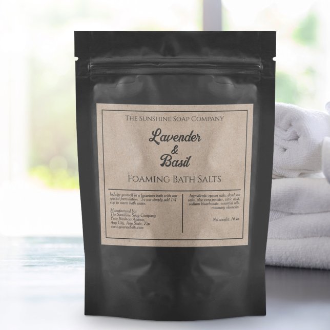 Kraft Paper Style Waterproof Bath Salts Label (Creator Uploaded)