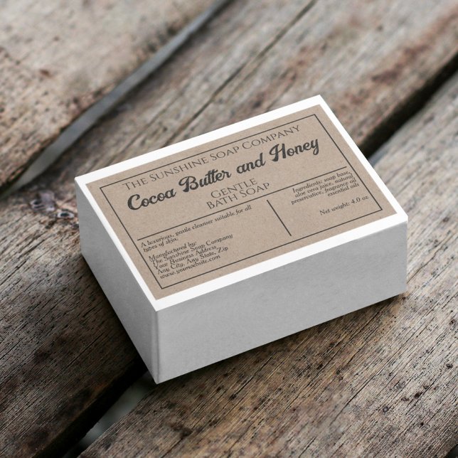 Kraft paper style waterproof soap box label (Creator Uploaded)