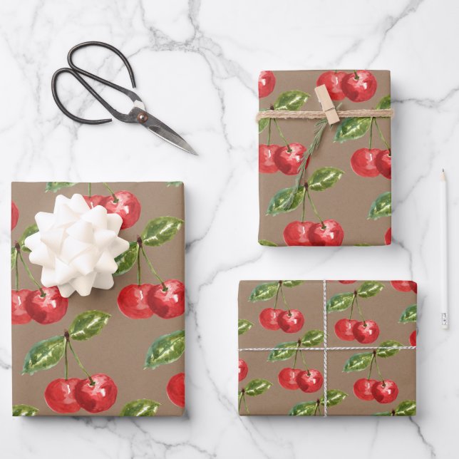 Kraft Paper Summer Red Cherries (Front)