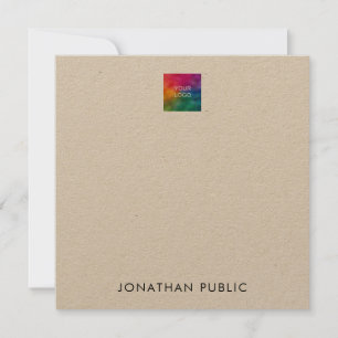 Kraft Paper Upload Your Own Company Logo Here Card