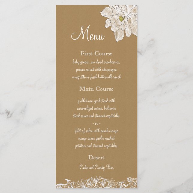 Kraft Paper Wedding : Menu Cards (Front)