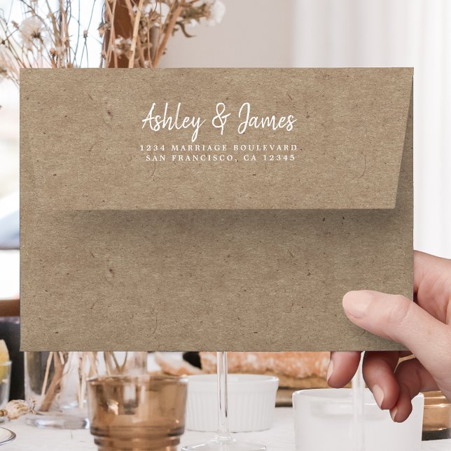 Kraft Paper Wedding Return Address Envelope (Creator Uploaded)