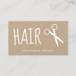 Kraft Paper White Hairdressers Business Card
