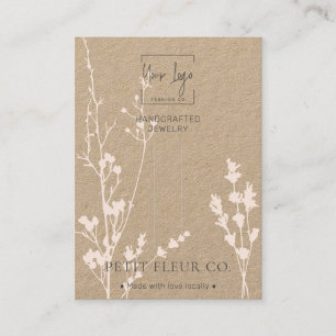Kraft Paper Wildflowers Jewellery Hairclip Display Calling Card