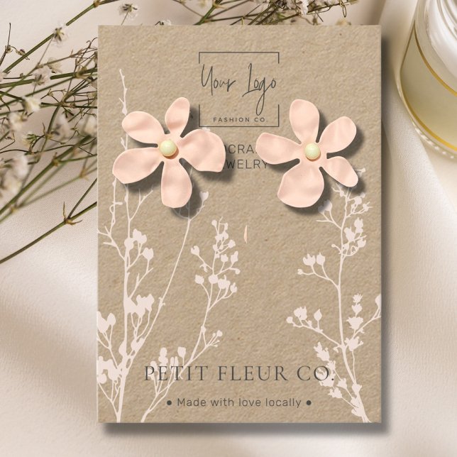 Kraft Paper Wildflowers QR Jewellery Display Card (Creator Uploaded)