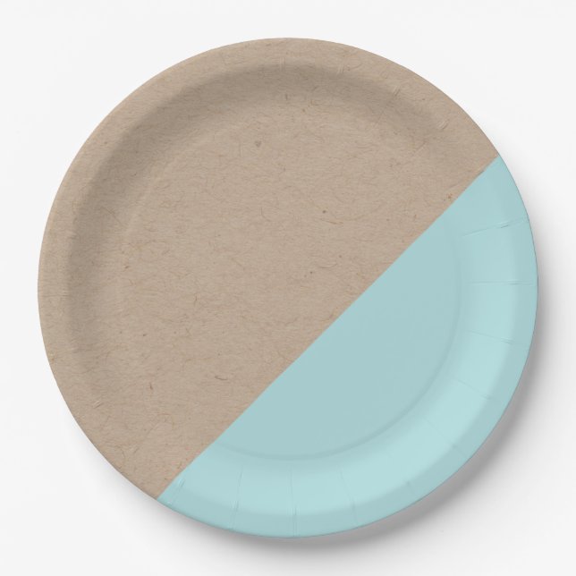 Kraft & pastel dipped disposable paper plate (Front)