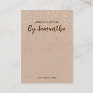 Kraft Pearl Handmade Earring And Necklace Display Business Card
