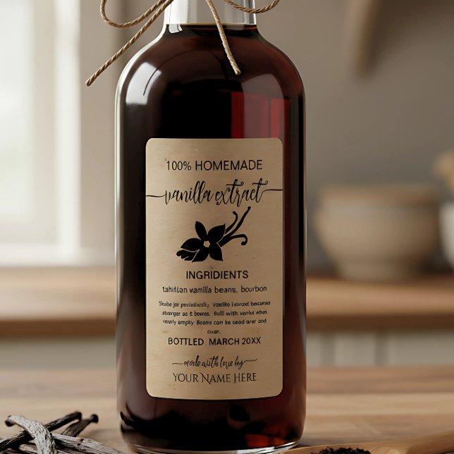 kraft Personalised Homemade Vanilla Extract Label (Creator Uploaded)