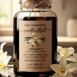 kraft Personalized Homemade Vanilla Extract Label