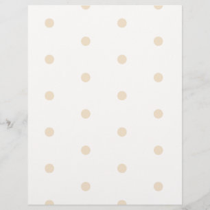 Kraft Polka Dots on White Stationery