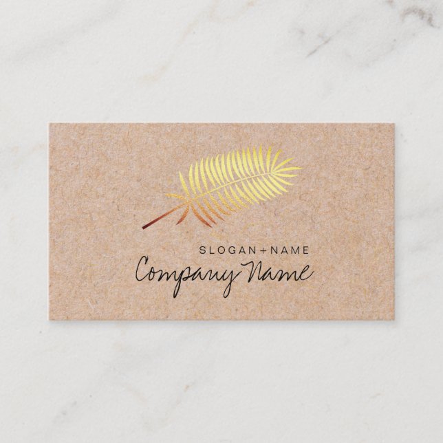 Kraft Printed Gold Leaf Soul Business Card (Front)