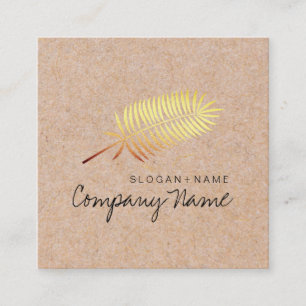 Kraft Printed Gold Leaf Soul Square Business Card