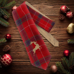 Kraft Reindeer Tartan Red ID589 Tie
