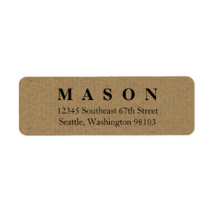 Kraft Return Address Label