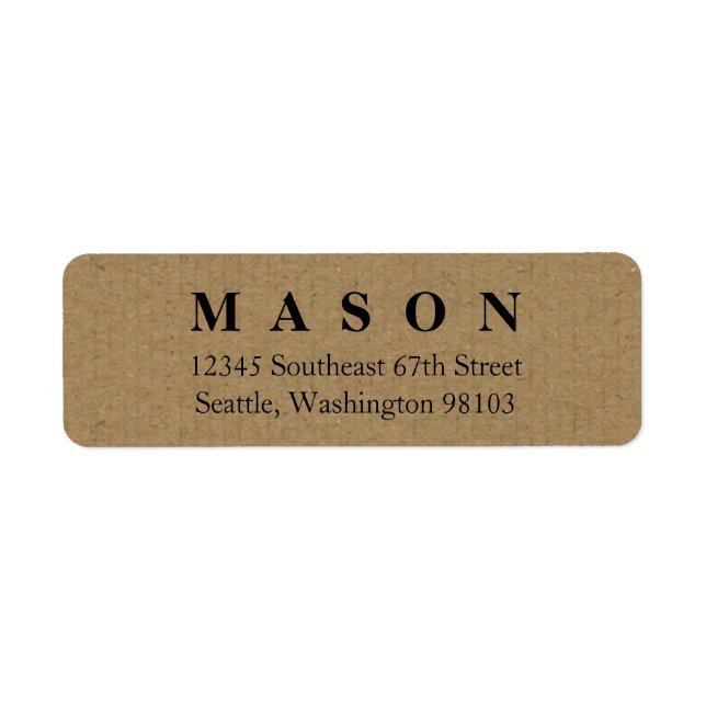 Kraft Return Address Label (Front)