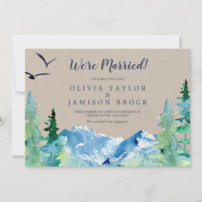Kraft Rocky Mountain Elopement Announcement (Front)