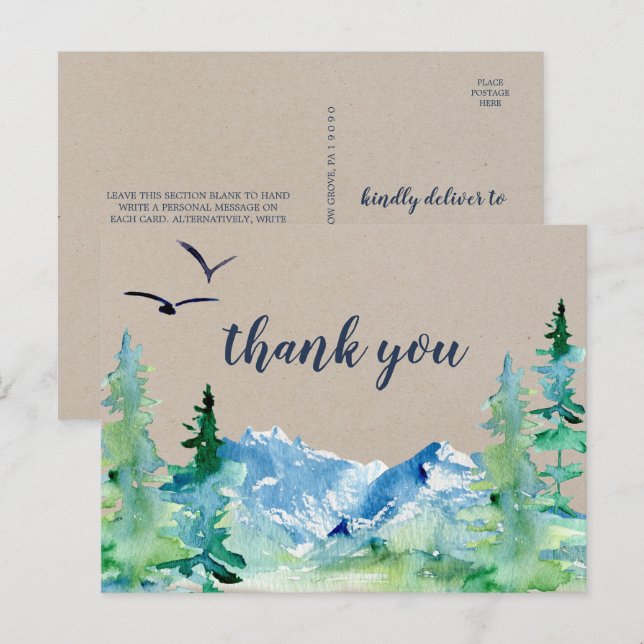 Kraft Rocky Mountain Thank You Postcard (Front/Back)