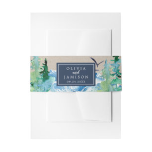 Kraft Rocky Mountain Wedding Belly Band Invitation Belly Band