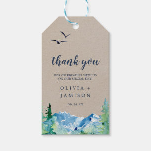 Kraft Rocky Mountain Wedding Thank You Favour Gift Tags