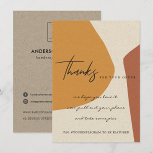 KRAFT RUST ORANGE ABSTRACT CORPORATE BUSINESS LOGO THANK YOU CARD