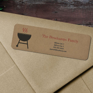 Kraft & Rustic BBQ Return Address Label