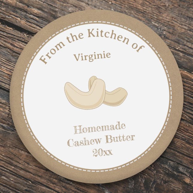 Kraft & Rustic Cashew Butter Label Sticker (Kraft & Rustic Cashew Butter Label Sticker)