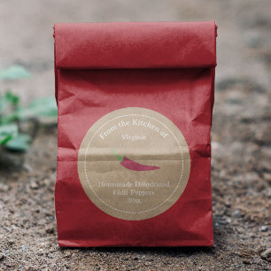 Kraft & Rustic Chilli Peppers Label Sticker