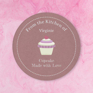 Kraft & Rustic Cupcake Label Sticker