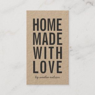 Kraft Rustic Homemade With Love Social Media Business Card