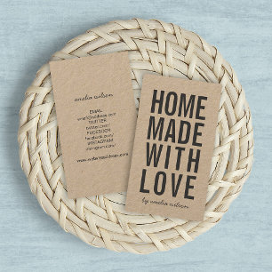 Kraft Rustic Homemade With Love Social Media Business Card