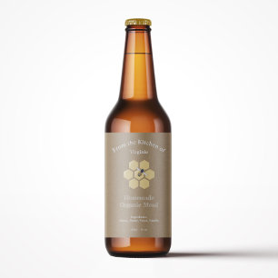 Kraft & Rustic Honey or Mead Bottle Label Sticker