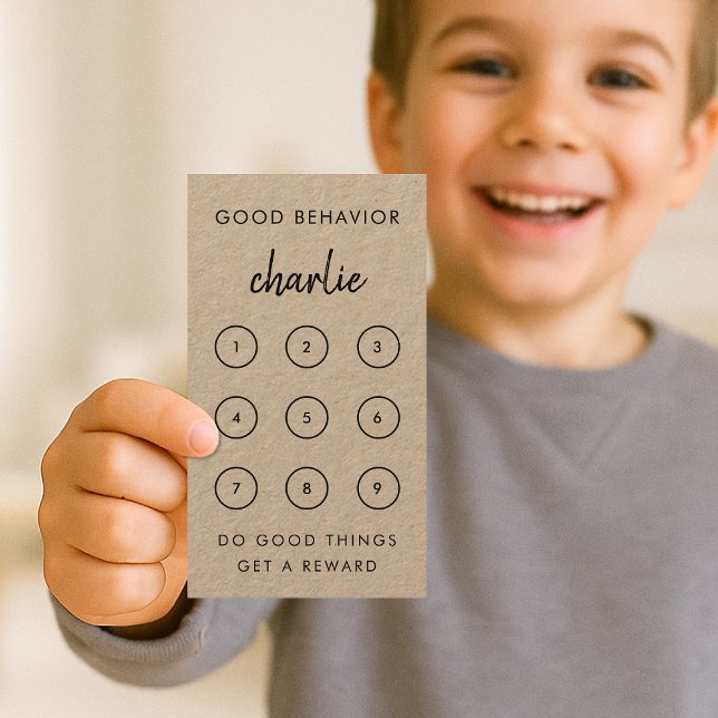 Kraft Rustic | Kids Good Behaviour Punch Card (Creator Uploaded)