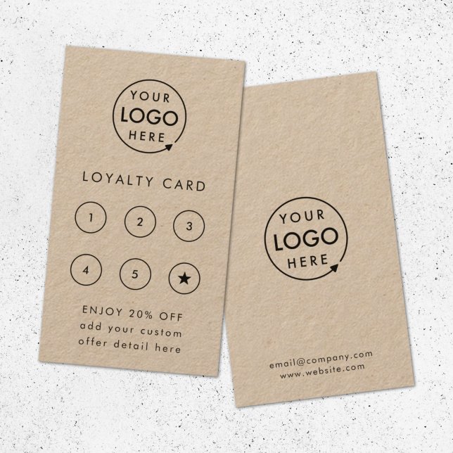Kraft Rustic Logo | Modern Minimalist Business Loyalty Card (Creator Uploaded)