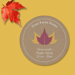 Kraft & Rustic Maple Syrup Label Sticker