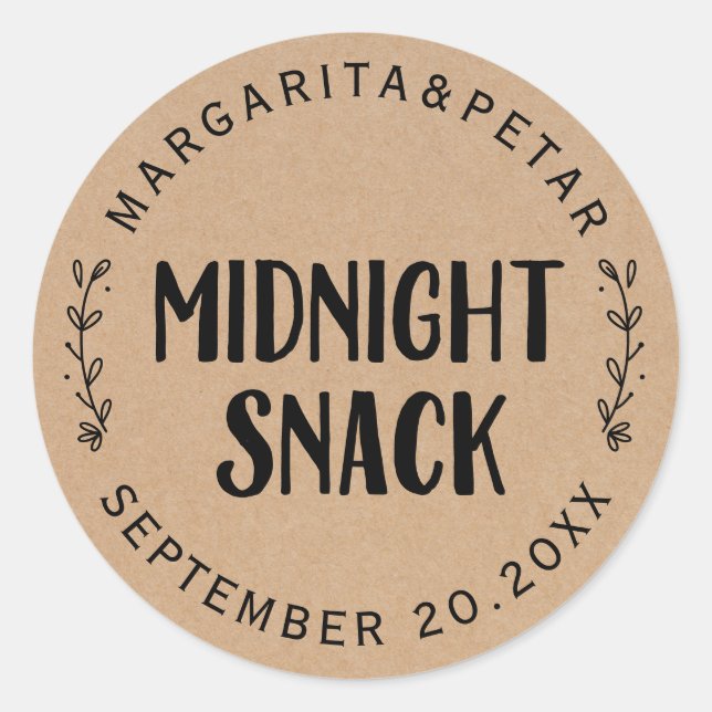 Kraft Rustic Midnight Snack Wedding Seal (Front)