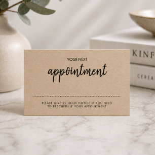 Kraft Rustic Minimalist Modern Stylish Reminder Appointment Card