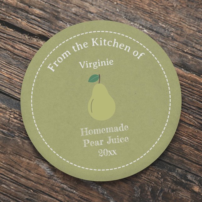 Kraft & Rustic Pear Juice Label Sticker (Kraft & Rustic Pear Juice Label Sticker)